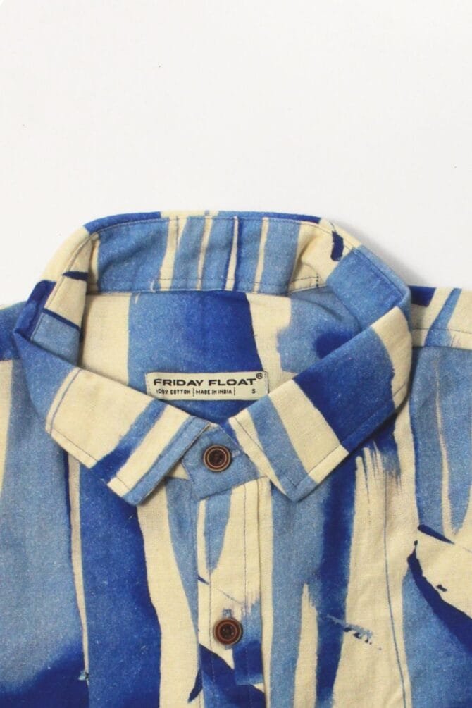 Abstract Print Blue Shirt for Men - Image 5