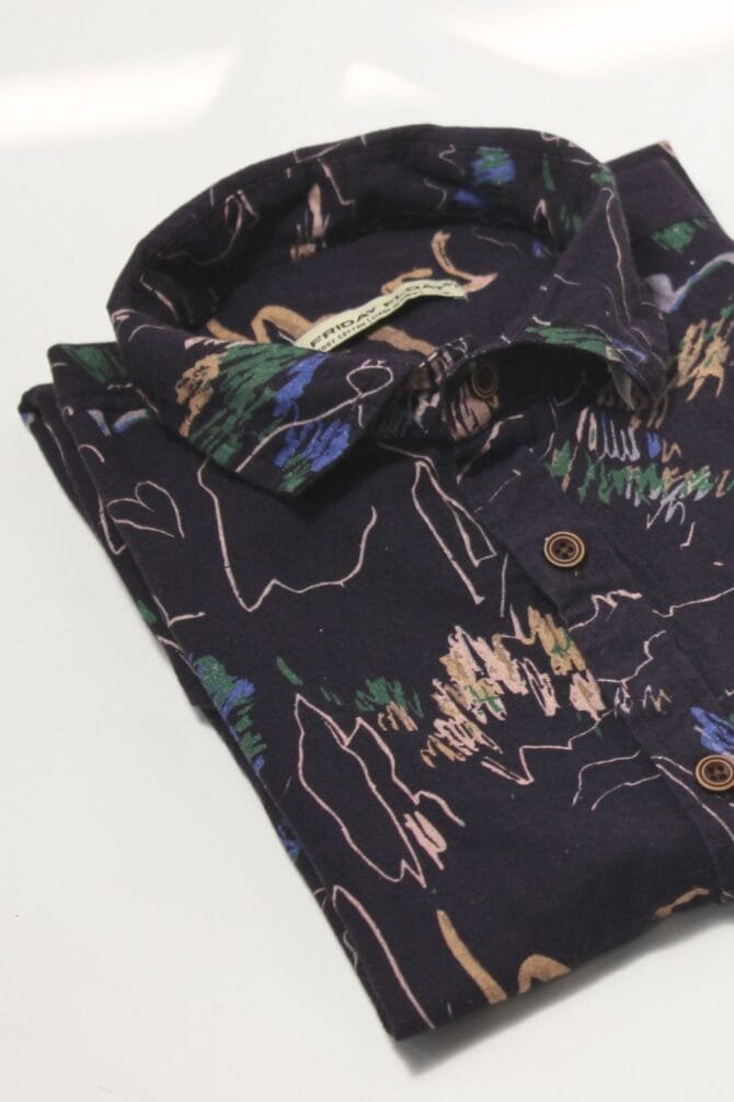 Abstract Art Drawing Men's Printed Shirt - Image 3