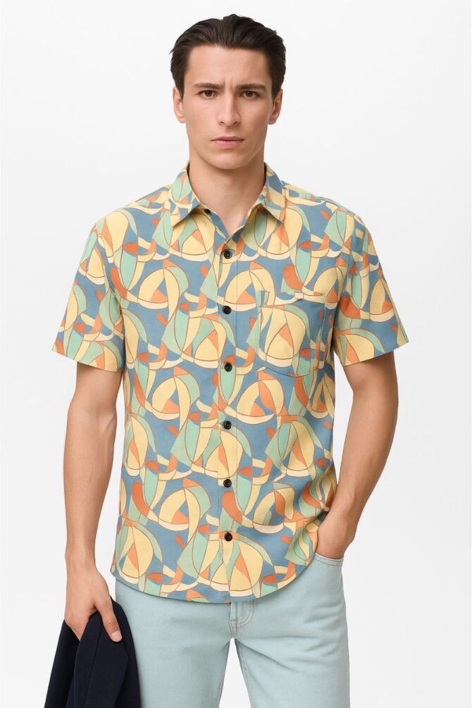 Abstract Print Shirt for Men