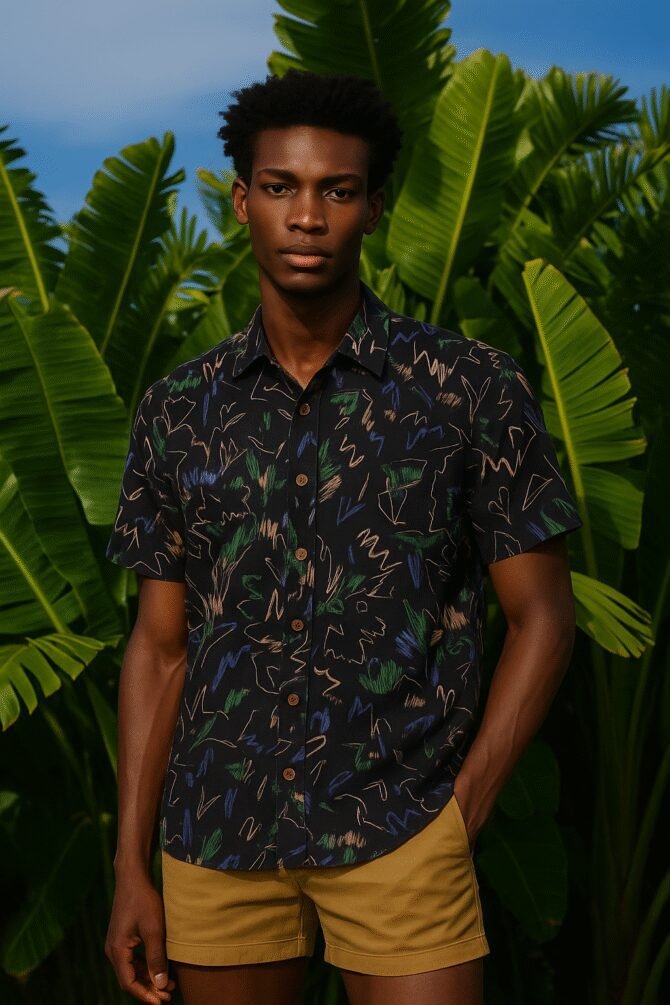 Abstract Art Drawing Men's Printed Shirt