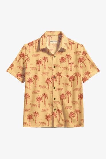 Tiger Print Resort Shirt for Men