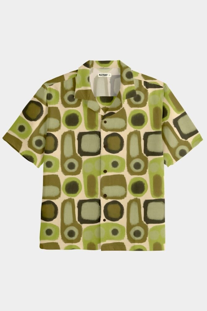 Geometric Abstract Print Beach Shirt - Image 2