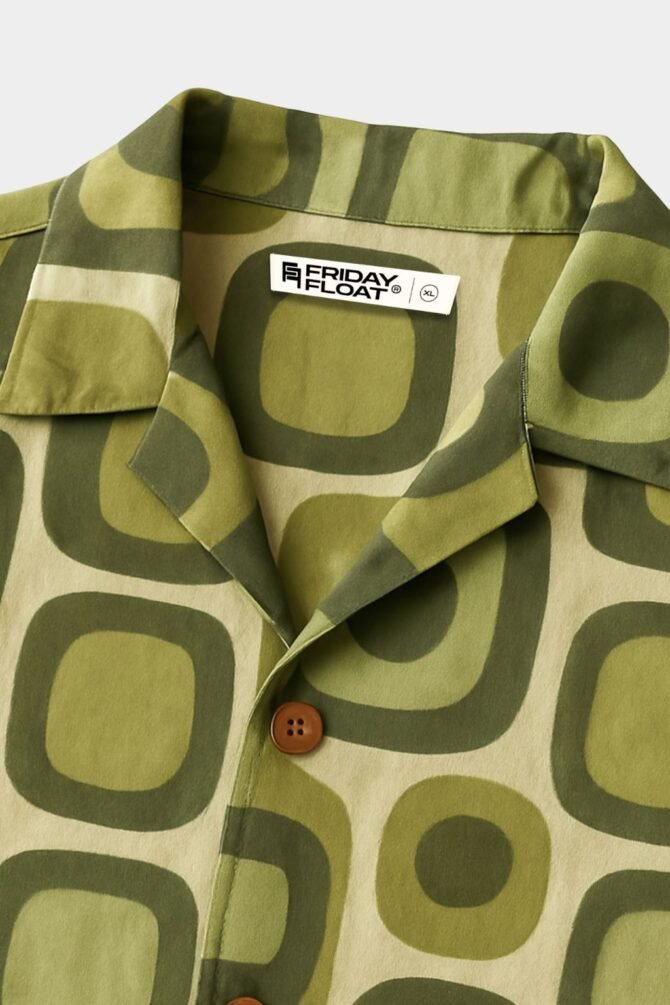 Geometric Abstract Print Beach Shirt - Image 3