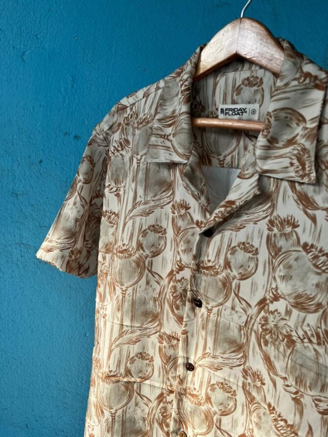 Poppy Floral Print Grey Shirt - Image 3