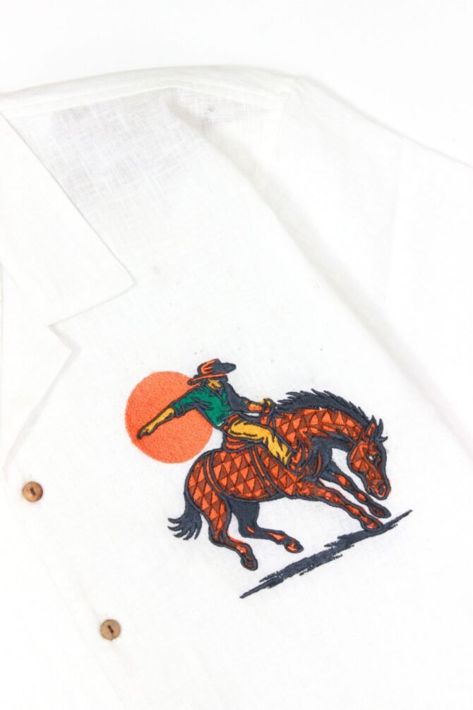 Cowboy Embroidered Shirt for Men - Image 3