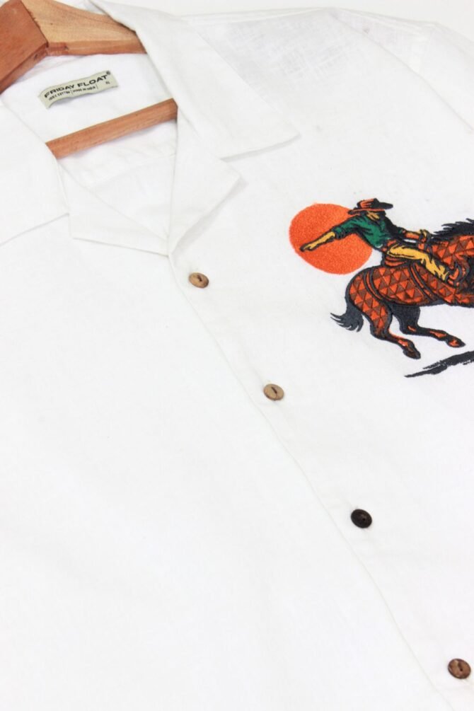 Cowboy Embroidered Shirt for Men - Image 4
