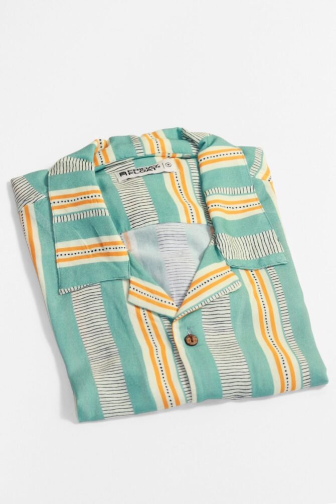 Blue Stripe Shirt Men - Image 2