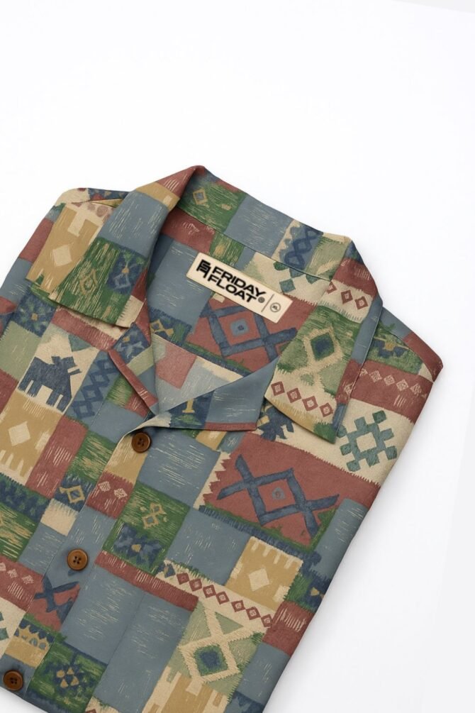 Geometric Tribal Vintage Print Shirt - Image 3