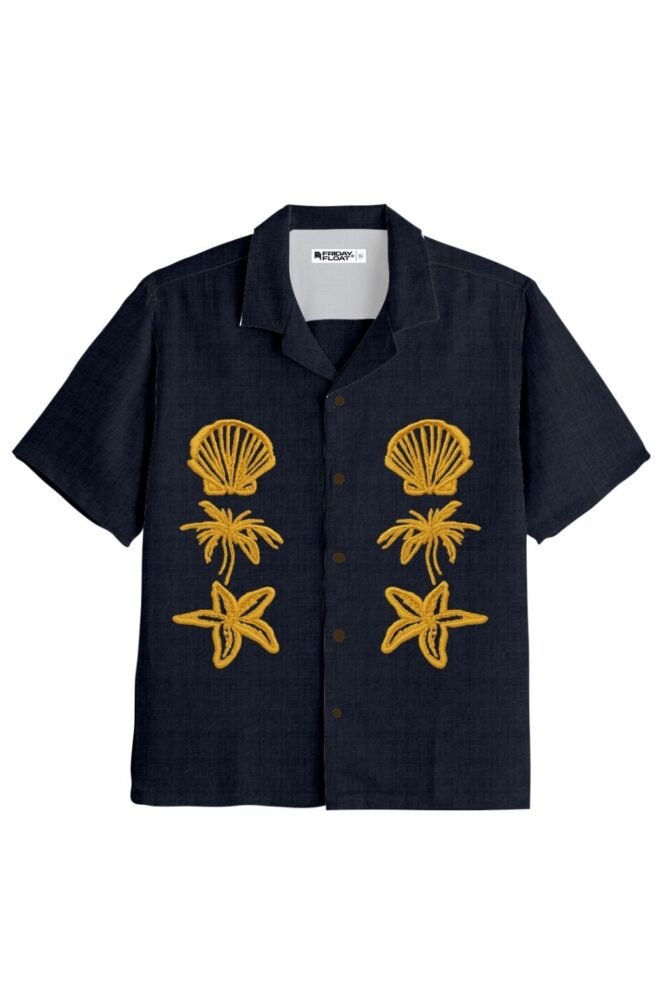 Embroidered Cuban Collar Men's Shirt - Image 3