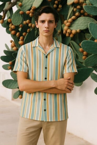 Blue Stripe Shirt Men