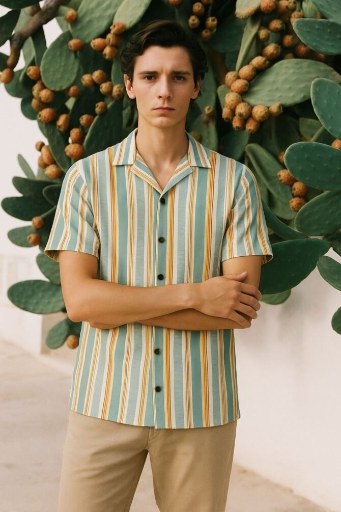 Blue Stripe Shirt Men